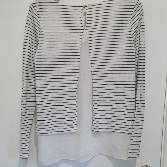 Forever New size small long sleeve striped top with sheer lining - Picture 4 of 5